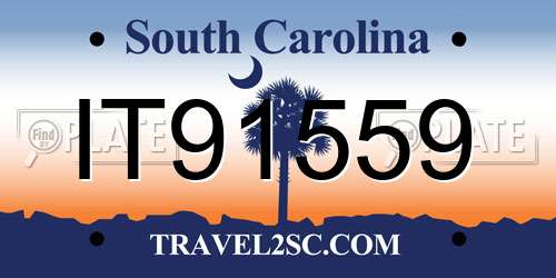 IT91559 South Carolina License Plate