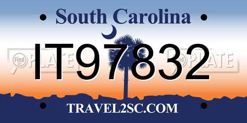 IT97832 South Carolina License Plate