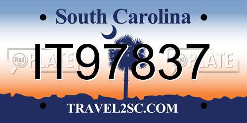 IT97837 South Carolina License Plate