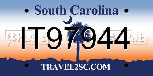 IT97944 South Carolina License Plate
