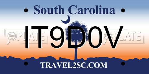 IT9D0V South Carolina License Plate