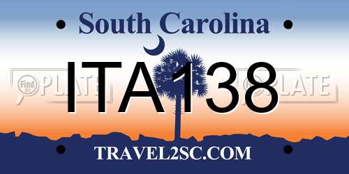 ITA138 South Carolina License Plate
