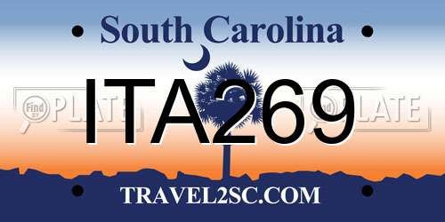 ITA269 South Carolina License Plate