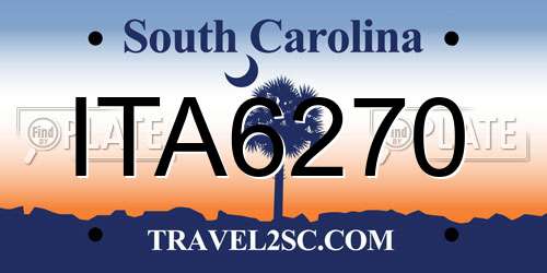 ITA6270 South Carolina License Plate