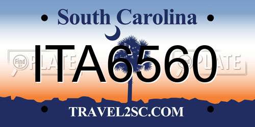 ITA6560 South Carolina License Plate