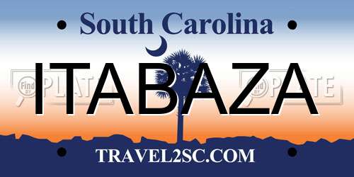 ITABAZA South Carolina License Plate