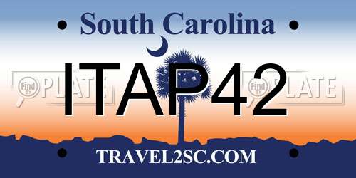 ITAP42 South Carolina License Plate