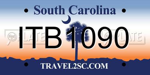 ITB1090 South Carolina License Plate