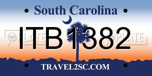 ITB1382 South Carolina License Plate