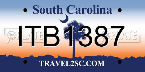 ITB1387 South Carolina License Plate