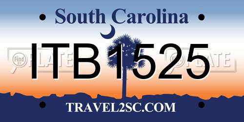 ITB1525 South Carolina License Plate
