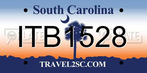 ITB1528 South Carolina License Plate