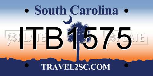 ITB1575 South Carolina License Plate