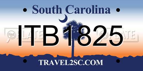 ITB1825 South Carolina License Plate