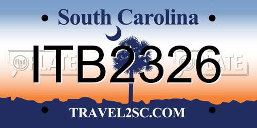 ITB2326 South Carolina License Plate