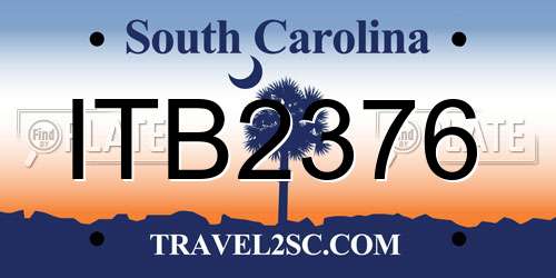 ITB2376 South Carolina License Plate