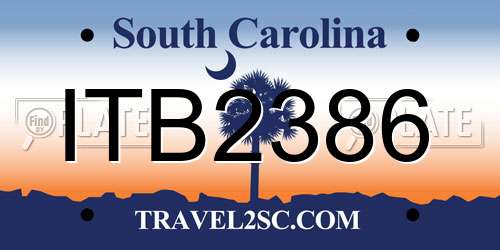 ITB2386 South Carolina License Plate