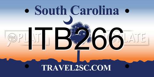 ITB266 South Carolina License Plate