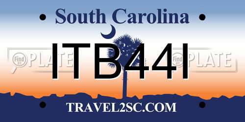 ITB44I South Carolina License Plate