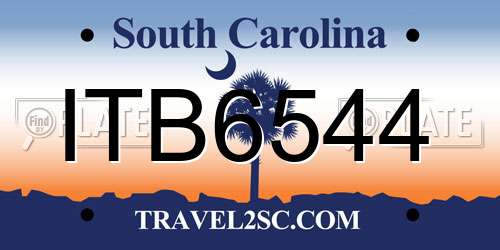 ITB6544 South Carolina License Plate