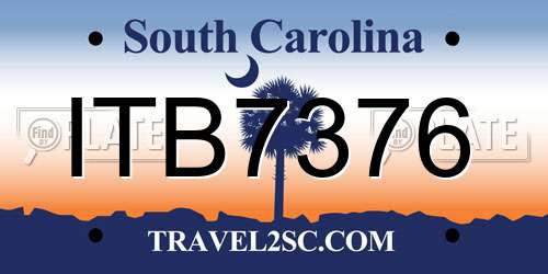 ITB7376 South Carolina License Plate