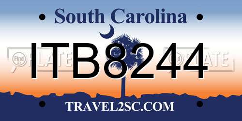 ITB8244 South Carolina License Plate