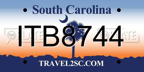ITB8744 South Carolina License Plate