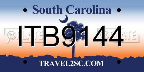 ITB9144 South Carolina License Plate