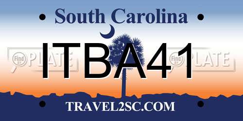 ITBA41 South Carolina License Plate