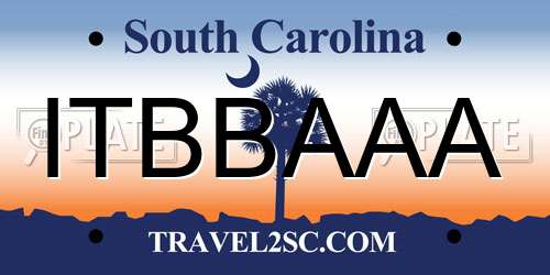ITBBAAA South Carolina License Plate