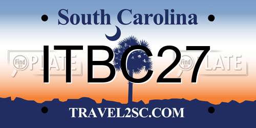 ITBC27 South Carolina License Plate