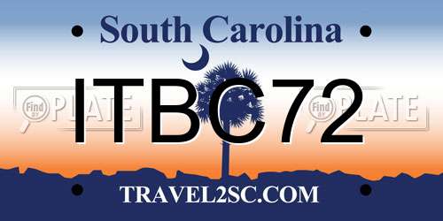 ITBC72 South Carolina License Plate