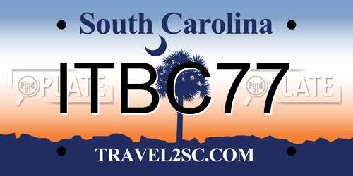ITBC77 South Carolina License Plate