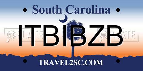 ITBIBZB South Carolina License Plate