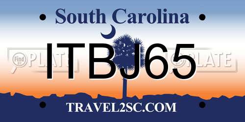 ITBJ65 South Carolina License Plate
