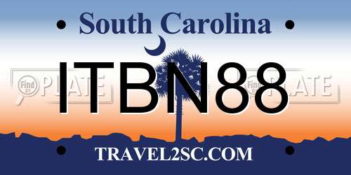 ITBN88 South Carolina License Plate