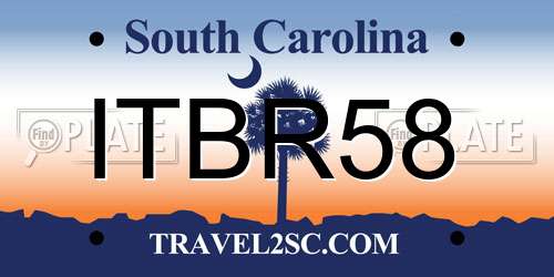 ITBR58 South Carolina License Plate
