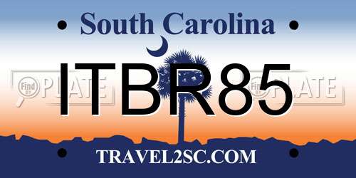 ITBR85 South Carolina License Plate