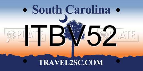 ITBV52 South Carolina License Plate