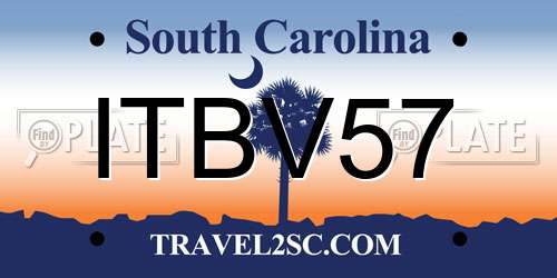 ITBV57 South Carolina License Plate