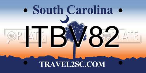 ITBV82 South Carolina License Plate