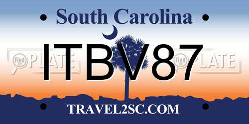 ITBV87 South Carolina License Plate