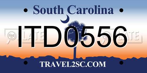 ITD0556 South Carolina License Plate