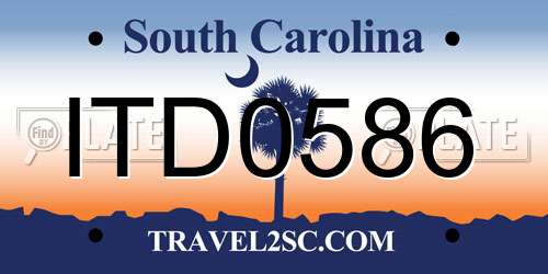 ITD0586 South Carolina License Plate