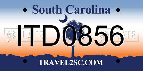 ITD0856 South Carolina License Plate