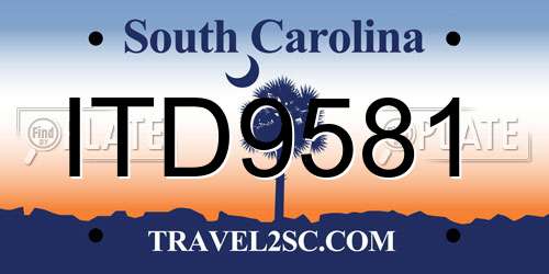 ITD9581 South Carolina License Plate