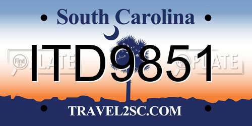 ITD9851 South Carolina License Plate