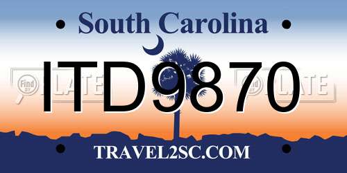 ITD9870 South Carolina License Plate