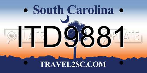 ITD9881 South Carolina License Plate