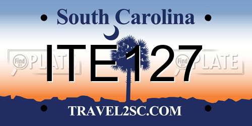 ITE127 South Carolina License Plate
